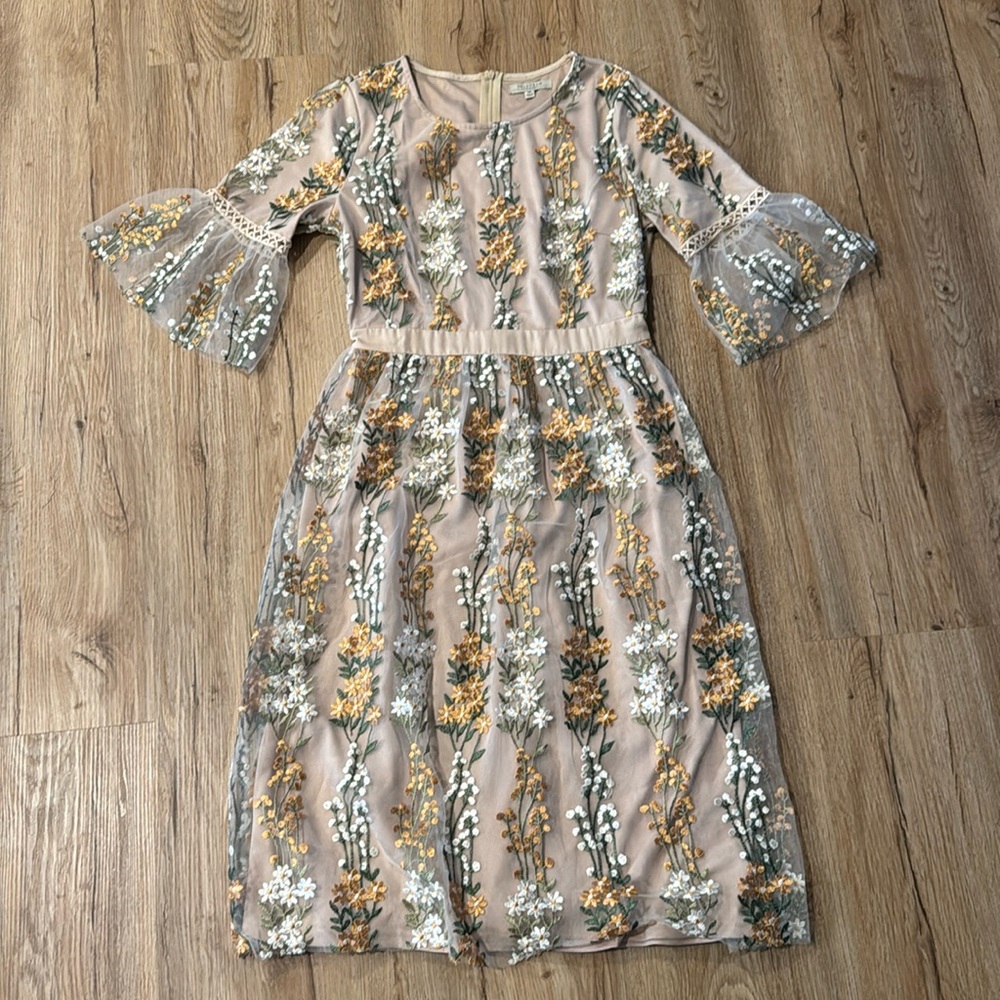 Floral Midi Dress, Size M